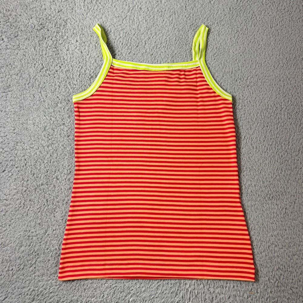 Lacoste Camisole Women US Size S (EU/4) Red Orange Striped Ribbed Tank Top NWT